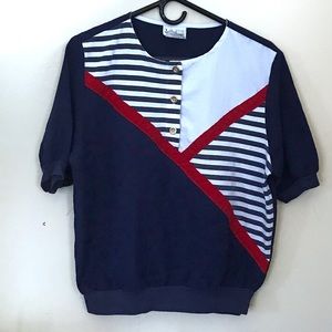 Retro red, white, and blue blouse 🇺🇸 🧨